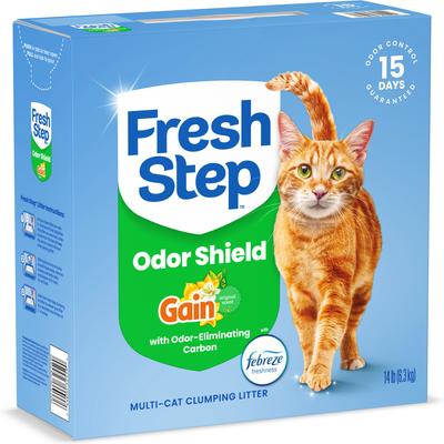 Show full view: Fresh Step Febreze Freshness Gain Scented Clumping Clay Cat Litter, 14-lb box slide 8 of 13