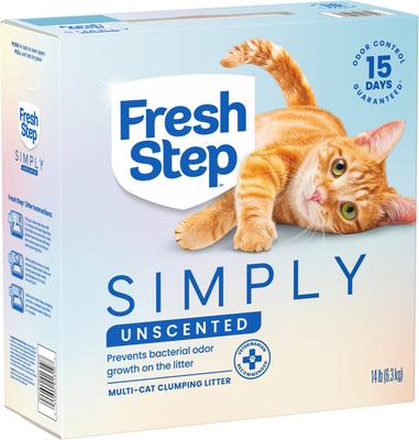 Show full view: Fresh Step Simply Unscented Clumping Clay Cat Litter, 14-lb box slide 8 of 13
