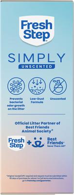 Show full view: Fresh Step Simply Unscented Clumping Clay Cat Litter, 14-lb box slide 10 of 13