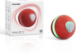 Cheerble Ball M3 Automatic Running & Bouncing Cat Ball Toy with Synthetic Fiber Shell, Vintage Red
