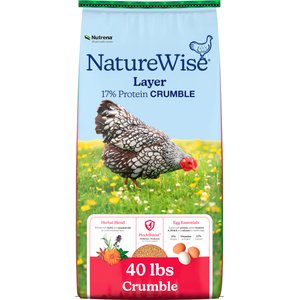 Nutrena NatureWise Layer 17% Protein Crumble Chicken Feed, 40-lb bag