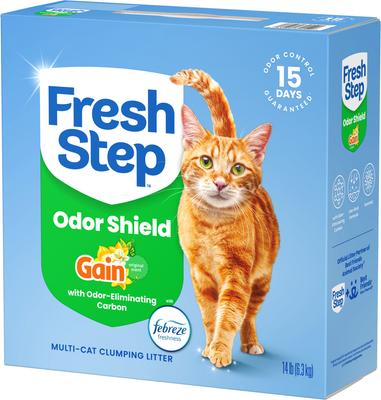 Show full view: Fresh Step Febreze Freshness Gain Scented Clumping Clay Cat Litter, 14-lb box slide 9 of 13