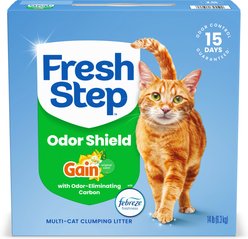 Fresh Step Febreze Freshness Gain Scented Clumping Clay Cat Litter, 14-lb box