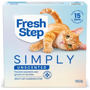 Fresh Step Simply Unscented Clumping Clay Cat Litter, 14-lb box