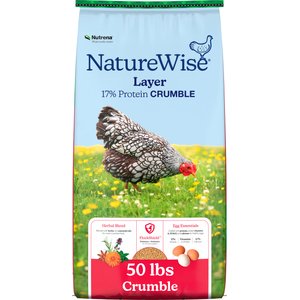 Nutrena NatureWise Layer 17% Protein Crumble Chicken Feed, 50-lb bag