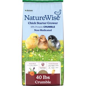 Nutrena NatureWise Chick Starter Grower 18% Protein Crumble Chicken Feed, 40-lb bag