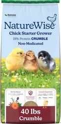 Nutrena NatureWise Chick Starter Grower 18% Protein Crumble Chicken Feed, 40-lb bag