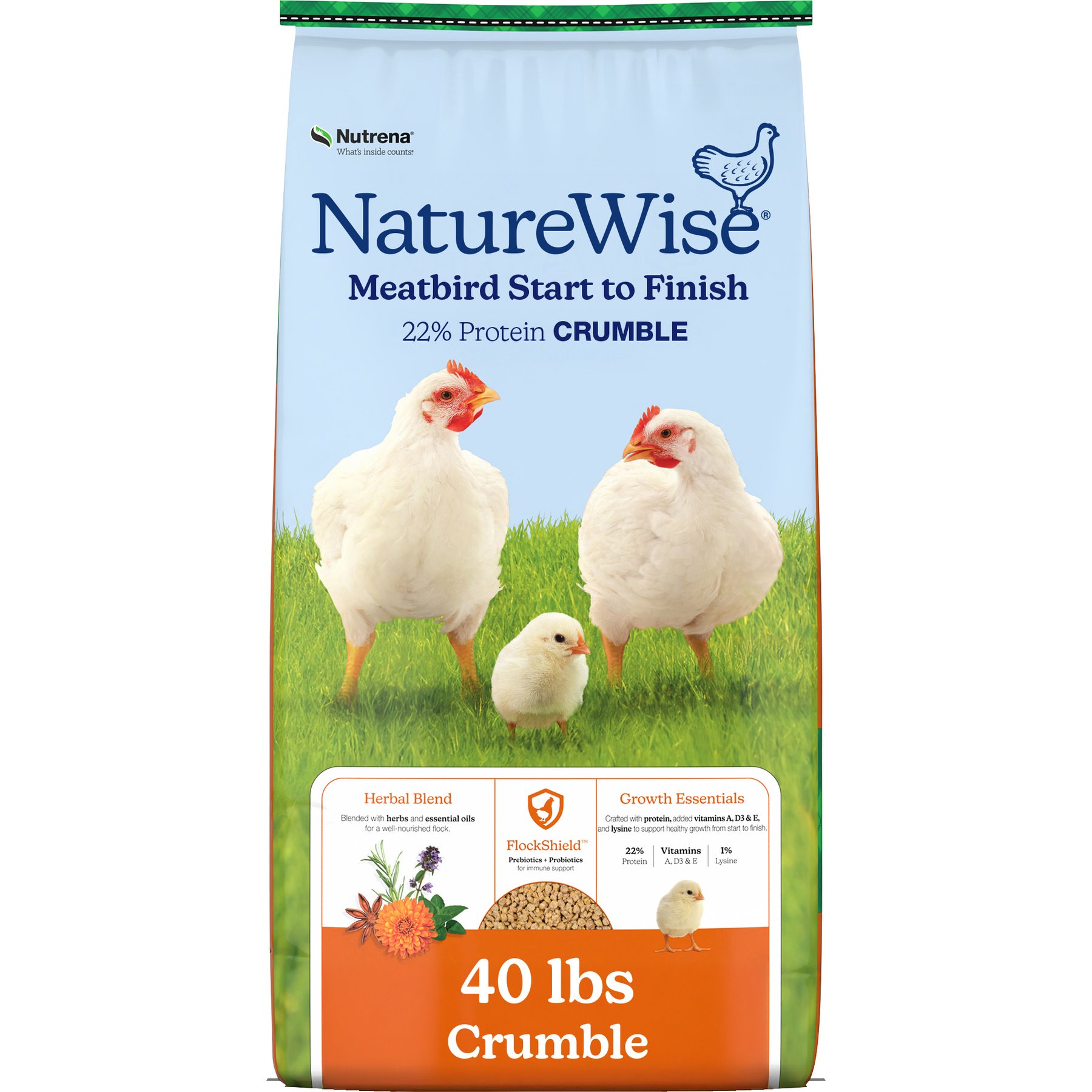 Nutrena NatureWise Meat Bird 22% CR Farm Feed, 40-lb bag