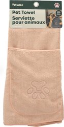 Pet-Able Flufftastic Dog Towel with Hand Pockets, Blush