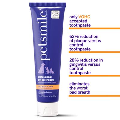 Show full view: Petsmile Professional Say Cheese Flavor Dog & Cat Toothpaste, 4.2-oz tube slide 5 of 7