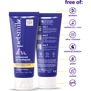 Petsmile Professional Natural London Broil Flavor Dog Toothpaste, 2.5-oz tube