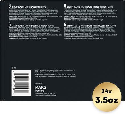 Show full view: Iams Proactive Health MiniChunks Small Kibble Chicken & Whole Grain Dry Food + Cesar Classic Loaf in Sauce Beef Recipe, Filet Mignon, Grilled Chicken, & Porterhouse Steak Flavors Variety Pack Wet Dog Food slide 7 of 9