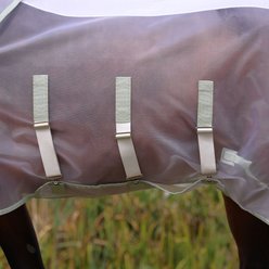 Shires Equestrian Products Highlander Fine Mesh Horse Fly Sheet/Neck Set, White/Sage, 81-in slide 2 of 8