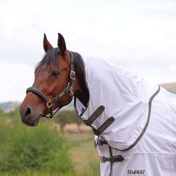 Shires Equestrian Products Tempest Original Horse Fly Neck Cover, White/Khaki, Medium