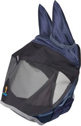 Shires Equestrian Products FlyGuard Pro Deluxe Horse Fly Mask with Ears, Navy, Full slide 2 of 7