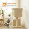 Show in main carousel: FEANDREA 33.1-in Cat Tree with Perch, 2 Cat Caves & Scratching Post, Smoky Gray, Beige slide 9 of 9
