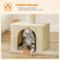 Show in main carousel: FEANDREA 33.1-in Cat Tree with Perch, 2 Cat Caves & Scratching Post, Smoky Gray, Beige slide 7 of 9
