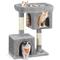 Show in main carousel: FEANDREA 33.1-in Cat Tree with Perch, 2 Cat Caves & Scratching Post, Smoky Gray, Light Gray slide 1 of 8