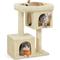 Show in main carousel: FEANDREA 33.1-in Cat Tree with Perch, 2 Cat Caves & Scratching Post, Smoky Gray, Beige slide 1 of 9