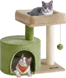 FEANDREA 18.5-in Cat Tree Tower with Sisal Scratching Posts, Grass Green & Camel Brown