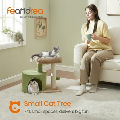 Show full view: FEANDREA 18.5-in Cat Tree Tower with Sisal Scratching Posts, Grass Green & Camel Brown slide 2 of 6