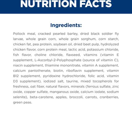 Show full view: Hill's Science Diet Adult Sensitive Stomach & Sensitive Skin Pollock Meal, Barley & Insect Meal Recipe Dry Dog Food, 3.5-lb bag slide 8 of 12