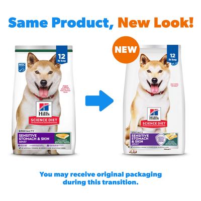 Show full view: Hill's Science Diet Adult Sensitive Stomach & Sensitive Skin Pollock Meal, Barley & Insect Meal Recipe Dry Dog Food, 12-lb bag slide 3 of 12