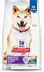 Hill's Science Diet Adult Sensitive Stomach & Sensitive Skin Pollock Meal, Barley & Insect Meal Recipe Dry Dog Food, 12-lb bag