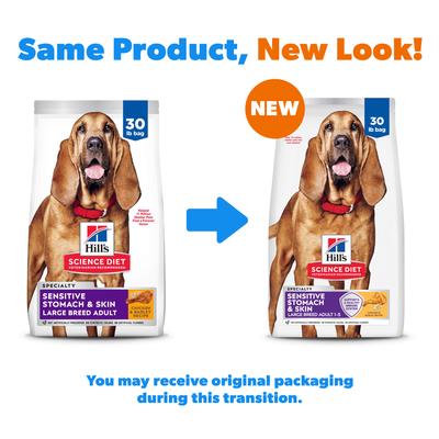 Show full view: Hill's Science Diet Adult Sensitive Stomach & Sensitive Skin Large Breed Chicken & Barley Recipe Dry Dog Food, 30-lb bag slide 3 of 13