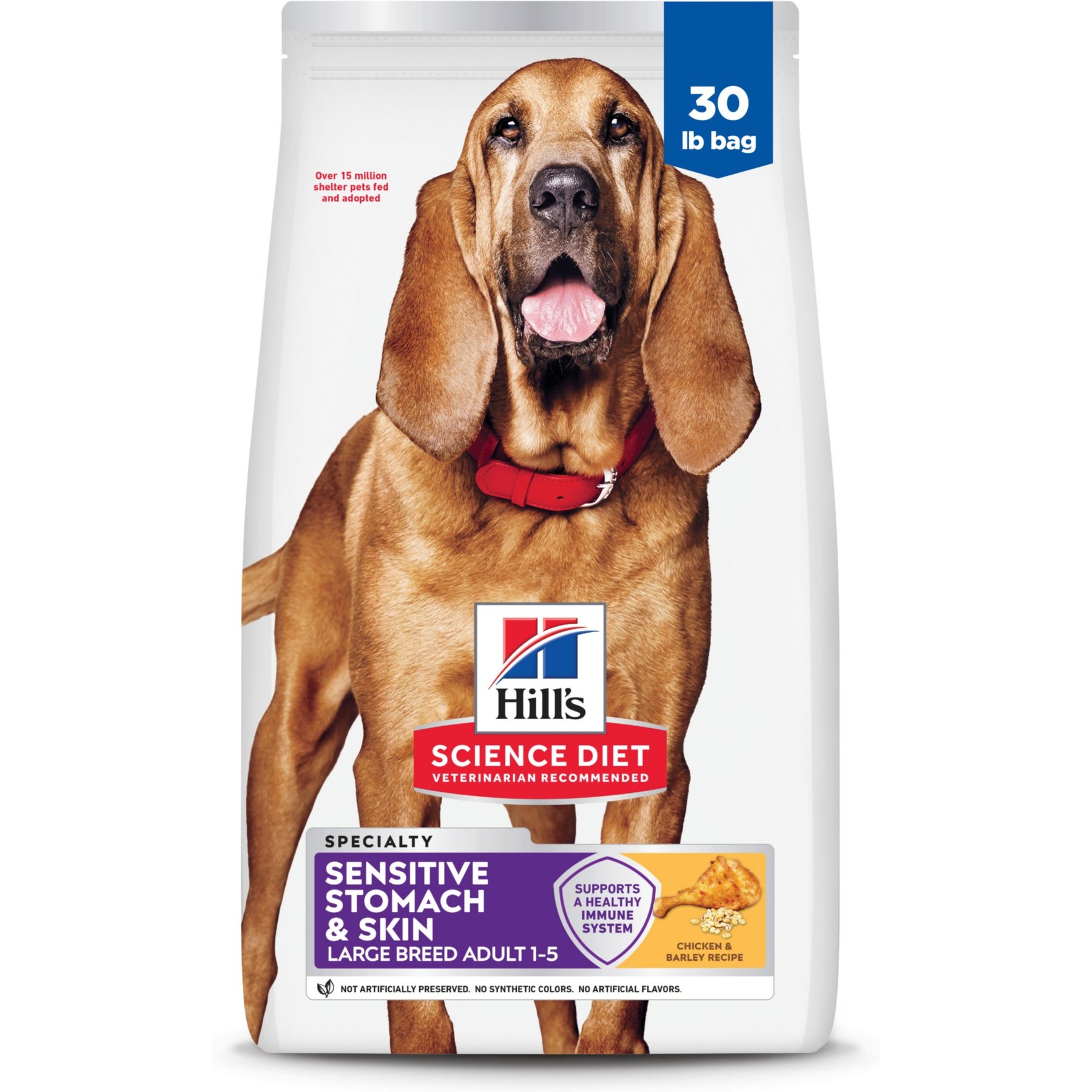 Hill's Science Diet Adult Sensitive Stomach & Skin Large Breed Chicken & Barley Recipe Dry Dog Food, 60-lb bundle