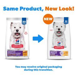 Hill's Science Diet Adult Sensitive Stomach & Sensitive Skin Small Bites Dry Dog Food, Chicken Recipe, 30-lb bag slide 2 of 9
