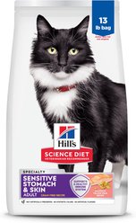 Hill's Science Diet Adult Sensitive Stomach & Skin Grain-Free Salmon & Yellow Pea Recipe Dry Cat Food, 13-lb Bag