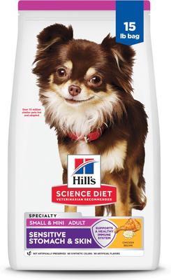 Show full view: Hill's Science Diet Adult Sensitive Stomach & Skin Small & Mini Breed Chicken Recipe Dry Food + Hill's Natural Soft Savories with Peanut Butter & Banana Dog Treats slide 2 of 10