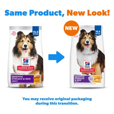 Show full view: Hill's Science Diet Adult Sensitive Stomach & Sensitive Skin Chicken Recipe Dry Dog Food, 15.5-lb bag slide 3 of 14