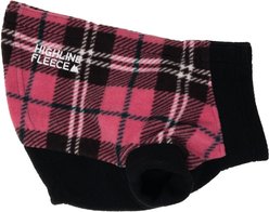 Doggie Design Highline Fleece Vest Dog Coat, Pink & Black Plaid, Size 12