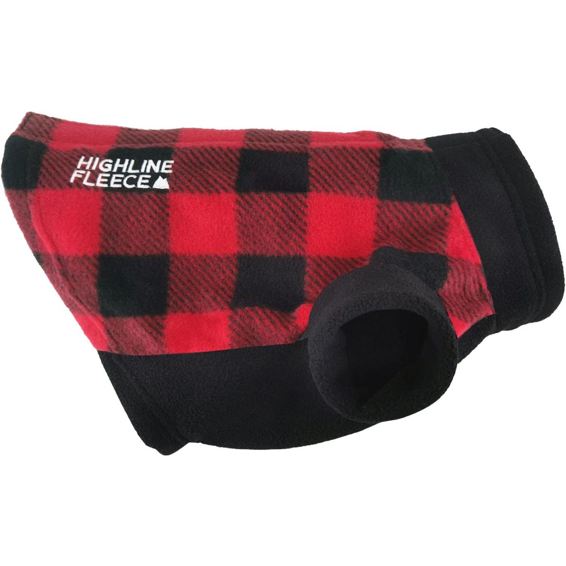 Doggie Design Highline Fleece Vest Dog Coat, Red & Black Plaid, Size 22