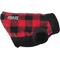 Show in main carousel: Doggie Design Highline Fleece Vest Dog Coat, Red & Black Plaid, Size 24 slide 1 of 5