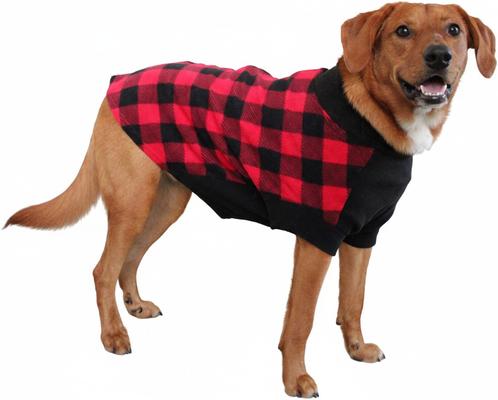 Show full view: Doggie Design Highline Fleece Vest Dog Coat, Red & Black Plaid, Size 24 slide 2 of 5