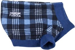 Doggie Design Highline Fleece Vest Dog Coat, Blue Plaid, Size 24
