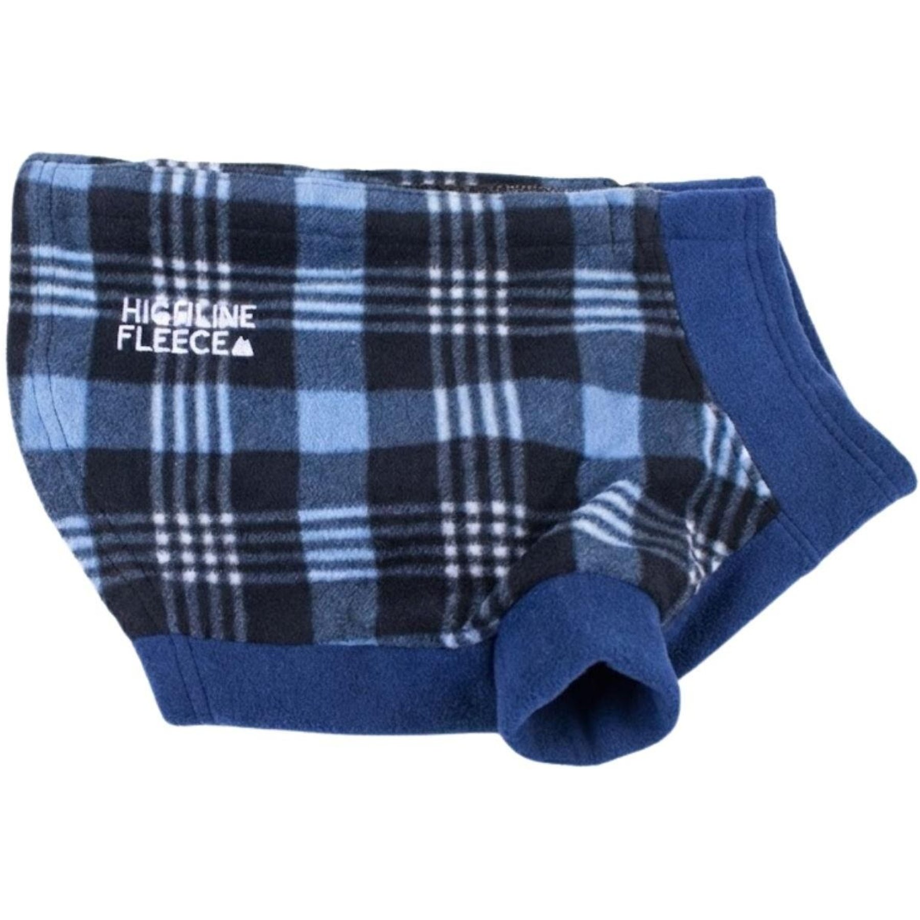 Doggie Design Highline Fleece Vest Dog Coat, Blue Plaid, Size 18
