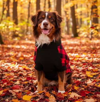 Show full view: Doggie Design Highline Fleece Vest Dog Coat, Red & Black Plaid, Size 24 slide 5 of 5