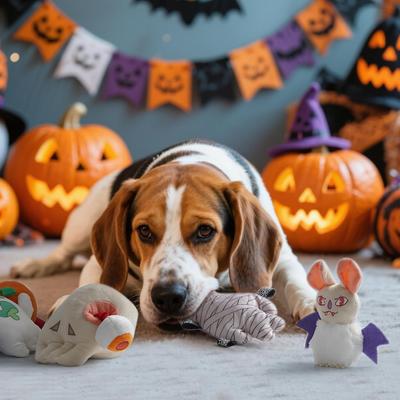 Show full view: Nocciola Haunted House Party Variety Pack Plush Dog Toys, 10 count slide 6 of 7