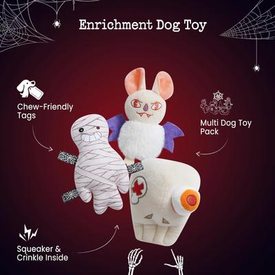 Show full view: Nocciola Haunted House Party Variety Pack Plush Dog Toys, 10 count slide 2 of 7