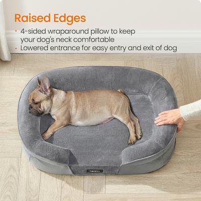 Show full view: FEANDREA Orthopedic Dog Sofa Bed with Waterproof Liner, Light Gray, Medium: 30 x 20 x 7-in slide 5 of 6