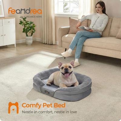 Show full view: FEANDREA Orthopedic Dog Sofa Bed with Waterproof Liner, Light Gray, Medium: 30 x 20 x 7-in slide 2 of 6