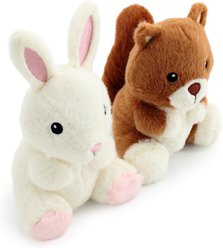 Giftable World Nestlings Rabbit & Squirrel Plush Dog Toys, Multi, 6-in, 2 count