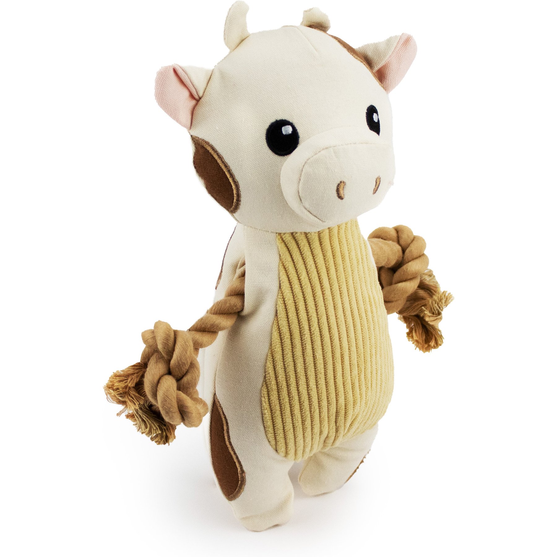 Giftable World Canvy Cow Plush Dog Toy, Multi, 9-in