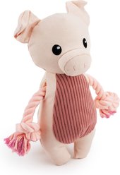 Giftable World Canvy Pig Plush Dog Toy, Pink, 9-in