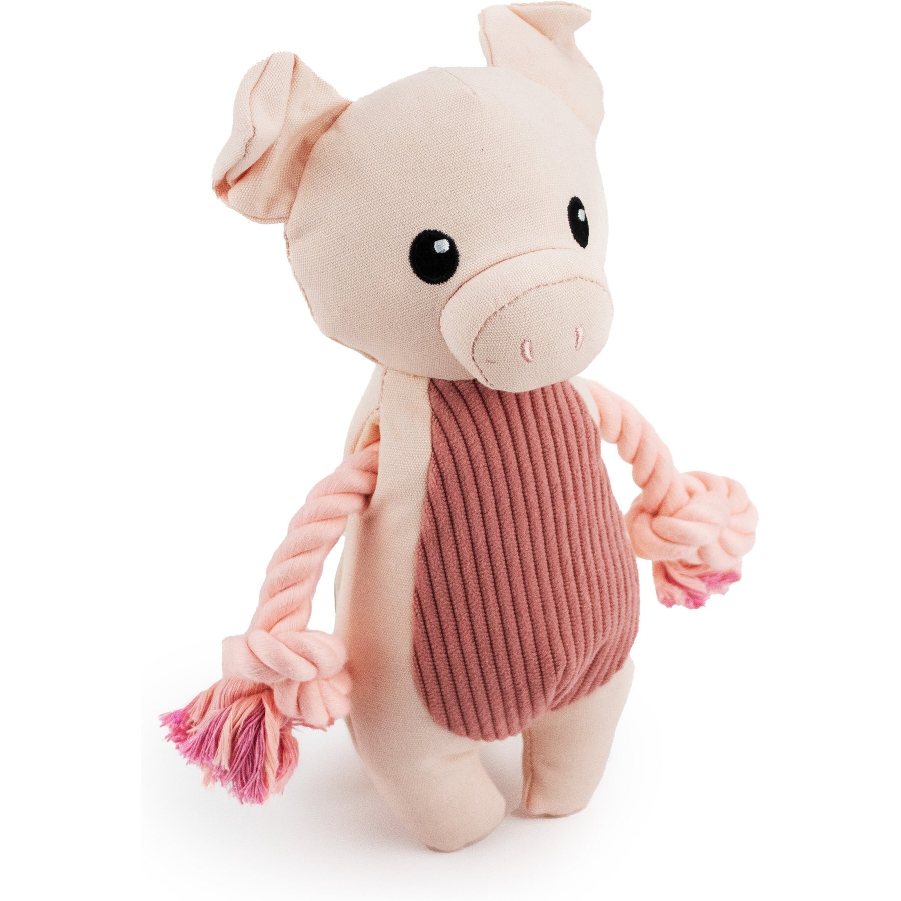 Giftable World Canvy Pig Plush Dog Toy, Pink, 9-in