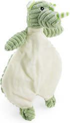Giftable World Corduroy Rhino Flattie Plush Dog Toy, Green, 12-in